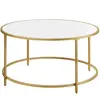 Table basse ronde blanc doré LCT091A10