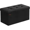 Songmics Opvouwbare Bank met Opbergruimte in Zwart 76 cm