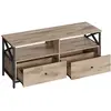 TV cabinet industriel, Marron Chêne + Noir LTV300B50