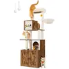 Feandrea Mr. Kittens (183 cm, Marron rustique, Noir), Arbre à chat