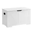 VASAGLE Coffre de rangement avec 2 charnières de sécurité, Blanc / 40 ...
