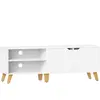 Calicosy Meuble Tv 2 Niches Et 2 Portes Blanc - L140 Cm