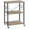 VASAGLE Étagère de cuisine sur roulettes, Grège + Noir / 60L cm KKS060B02