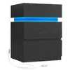 Songmics, Table de chevet, Nachttisch LED-Beleuchtung 3 Schubladen Sch...