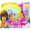 Barbie Color Reveal Fluo Poupée Mannequin Brune avec Mèches Orange, Vê...