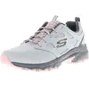 Skechers Femme Trekking Shoes, Maille en Cuir Gris avec Bordure Rose, 37 EU