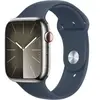 Apple Watch Series 9 LTE - 45mm Silver Stainless Steel/Storm Blue Spor...