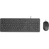 HP 150 Clavier Souris Filaire Clavier USB A Ports 12 Fn Touches 1600DPI Fonctionne avec Windows & Mac Silencieux QWERTZ Disposition Noir