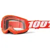 100% Strata 2 Clear Motorcrossbril, wit-oranje voor man