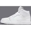 Jordan Air 1 Mid Homme - White/White/White, White/White/White 44