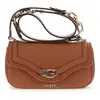 GUESS schoudertas Dea Crossbody Flap Bag Cognac bruine