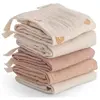 Mushie Lot de 5 gants de toilette Rainbow Blue