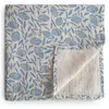 Mushie Maxi lange en coton Blue Flowers (120 x 120 cm)