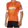 100percent 100% Exceeda Fietsshirt met korte mouwen, wit-oranje, afmeting XL voor man
