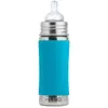 Pura - Biberon évolutif en inox - 325 ml - Tétine - Turquoise