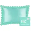 Slip Pure Silk Queen Pillowcase with Scalloped Edge - Turquoise Kussen