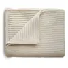 Mushie Couverture en coton bio Ribbed Beige melange (80 x 100 cm)