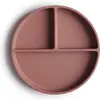 Mushie Assiette à compartiments en silicone avec ventouse Cloudy mauve