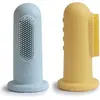 Mushie Baby Tandenborstel - Powder Blue + Pale Daffodil (set van 2)