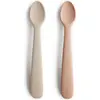 Mushie - Set de 2 cuillères en silicone Blush & Shifting sand
