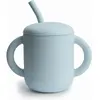 Mushie - Oefenbeker met Deksel en Rietje - Oefenbeker - Powder Blue