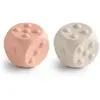 Mushie Dobbelsteen Siliconen Blush/Shifting Sands (2 stuks)