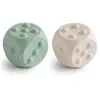 Mushie Dobbelsteen Siliconen Cambridge Blue/Shifting Sands (2 stuks)