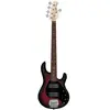 Sterling by Music Man StingRay Ray5 HH Ruby Red Burst Satin 5-snarige elektrische basgitaar