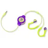 Écouteurs intra-auriculaires rétractables Sport - Violet/jaune - RETRA...