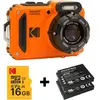 Appareil photo Compact KODAK WPZ2 Orange + 1 Batterie + Carte 16 Go