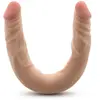 Dr. Skin   Plus 35,5 cm Buigzame Dubbele Dildo   Beige