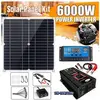 QINGQUE 6000W Kit d'onduleurs générateur complet d'énergie solaire 12V-110V + 200W 100A panneau solaire