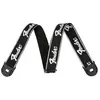Fender Sangle Fender Quick Grip Noire Avec Logo Running Blanc
