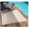 Tapis Extérieur Terrasse Salon Cuisine Rustique Style Provençal Effet Jute Marron et Beige 120 x 170 cm - Surya