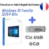 Clé USB Bootable 8GO Windows 10 famille + Licence