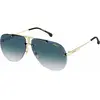 Carrera Lunettes de soleil unisexes 1052/S RHL/08 Gold Black, 65, Rhl/08 or noir