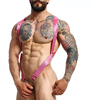 Harnais élastique et Cockring Crossback Dngeon Rose  