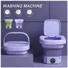 MOOHOP Mini Machine à Laver, Machine a Laver Portable pour Sous-vêtements, Chaussettes, Vêtements de bébé, Voyage Mini Lave Pliable-8L