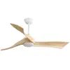 Yoleo - Ventilateur de plafond minimaliste de 52' avec LED,Moteur dc à économie d'énergie à distance à 6 Vitesses 3 Pales en bois,Blanc