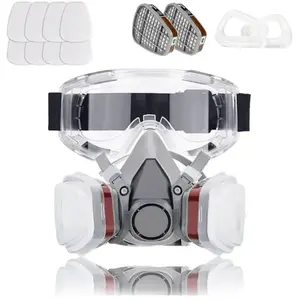 RQIURPN Masque Protection 18 in 1 Avec Filtre Anti PoussièreMasque a Gaz Respiratoire avec Filtre pour PulvérisationPeintureTravaux pas cher