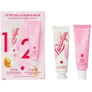 Lanolips Lip Rituals Set   Scrub & Balm Duo met Aardbeiensmaak   2 x 10g Lippenverzorging