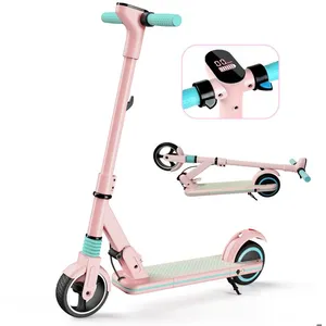 Trottinette Electrique Enfant ELSCOOT S3 Pliable - Léger Ultra Portable - écran LCD - 130W - 8 km - Pour 6 à 12 ans- Rose pas cher