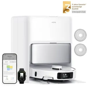 MOVA P50 Pro Ultra Aspirateur Robot Laveur - Lingette Adaptative Aspiration 19000 Pa Navigation Intelligente Design Élégant
