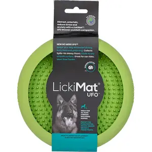 Lickimat Ufo - Anti-Slip Slowfeeder Voermat Ø18x4 cm - Hondenvoerbak - Appelgroen pas cher