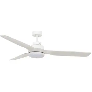 LUCCI AIR Shoalhaven Paulownia Ventilateur de plafond à 3 pales en bois véritable 142 cm de diamètre 3 vitesses Été/hiver