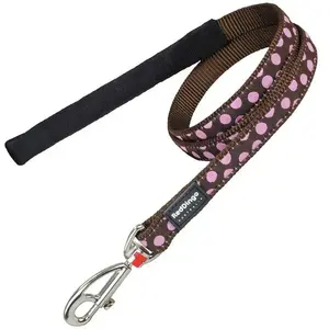 Laisse Confort Marron Pois Rose 1,2x 20mm pas cher