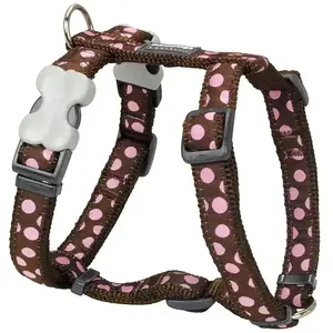 RED DINGO HARNAIS RÉGLABLE POUR CHIEN MARRON POIS ROSE 45-69 CM 20 MM pas cher