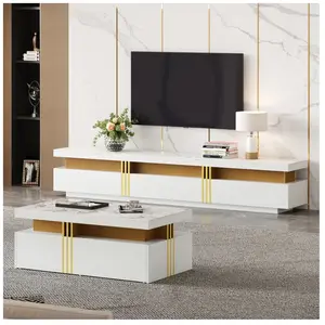OKWISH Table à Manger Moderne 160×80×75cm - Placage de Marbre - Pieds ...