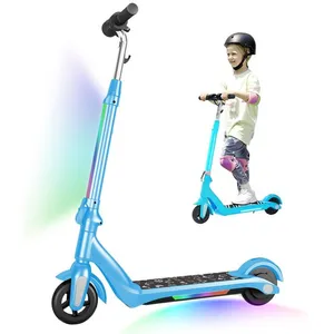 EROLLERRUN Trotinette électrique Enfant 8 à 15 Ans, Bleu Trottinette Electrique Enfant Pliable 6,5 Pouces, Lumières Arc-en-Ciel ColoréesVendu parcdiscount