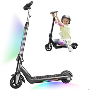 EROLLERRUN Trottinette Electrique Enfants 6-14 Ans, Lumières Arc-en-Ciel Colorées, Pliable, Autonomie de 7 Km- Noir pas cher